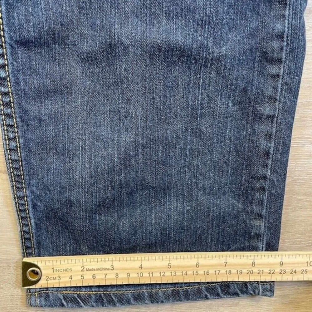 Levis Jeans Mens Size 38x32‎ Blue 514 Flap Pocket Distressed Straight Dark Wash